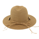 Women Sunscreen Travel Beach Sun Hat Flower Decoration Elegant Jazz Hat Straw Hat